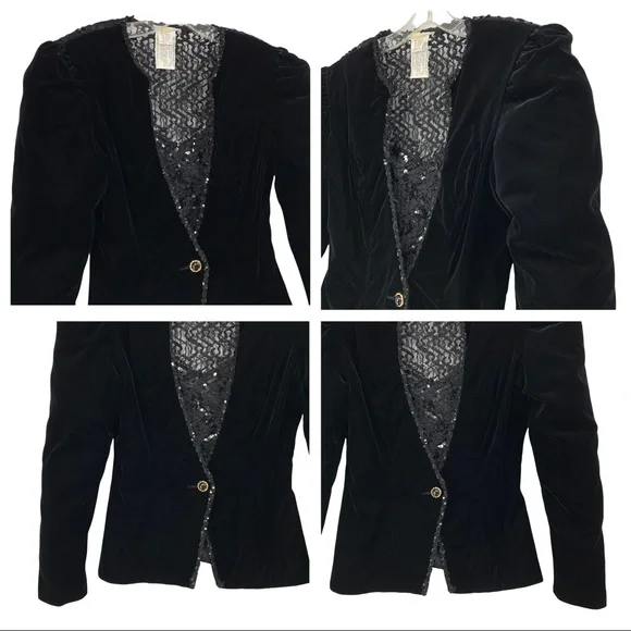 Vintage- Exquisite Rich Black Jacket- Made in the USA Union Made - Picture 8 of 14